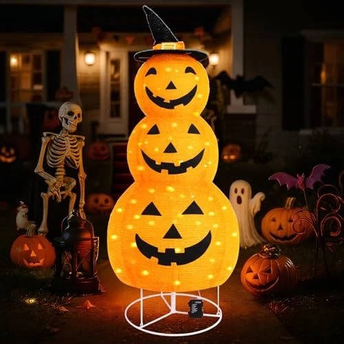 Belro Halloween pumpkin outdoor decoration for home and garden, featuring a festive carved pumpkin with a glowing face.