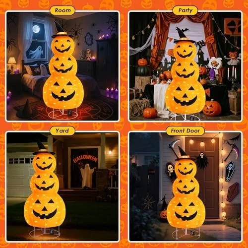 Belro Halloween pumpkin outdoor decoration with carved face, ideal for home and garden holiday decor.