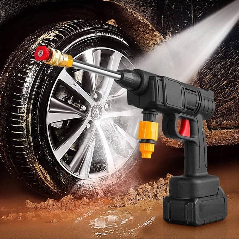 Belro cordless portable high pressure water spray gun set for cleaning cars, patios, and garden furniture, shown in the image.