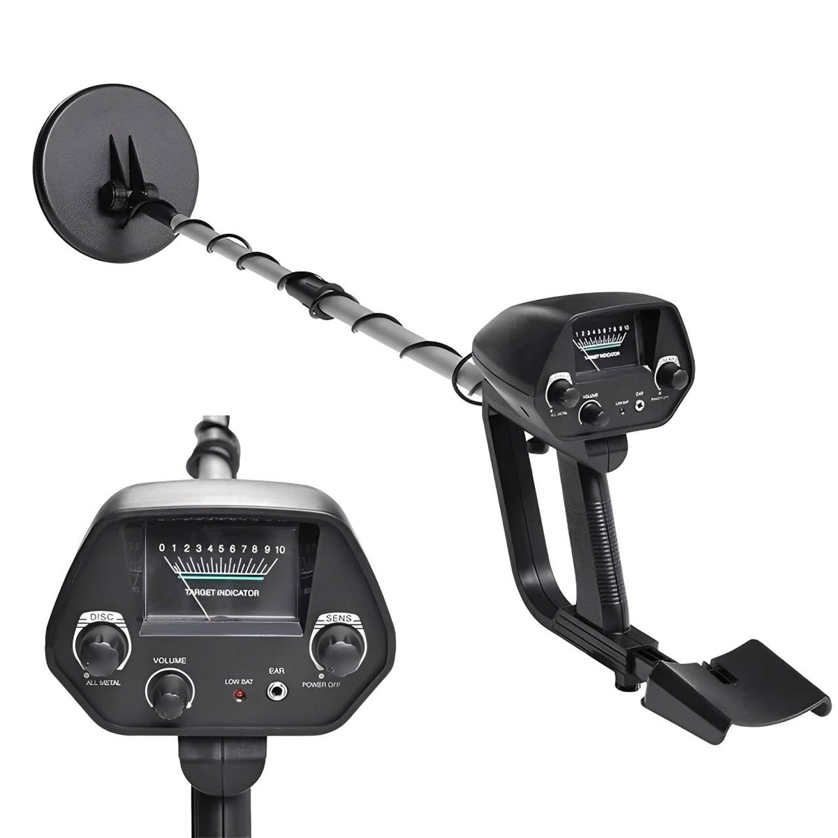 Belro professional underground metal detector with digital display for gold detecting and treasure hunting, showing control panel and coil