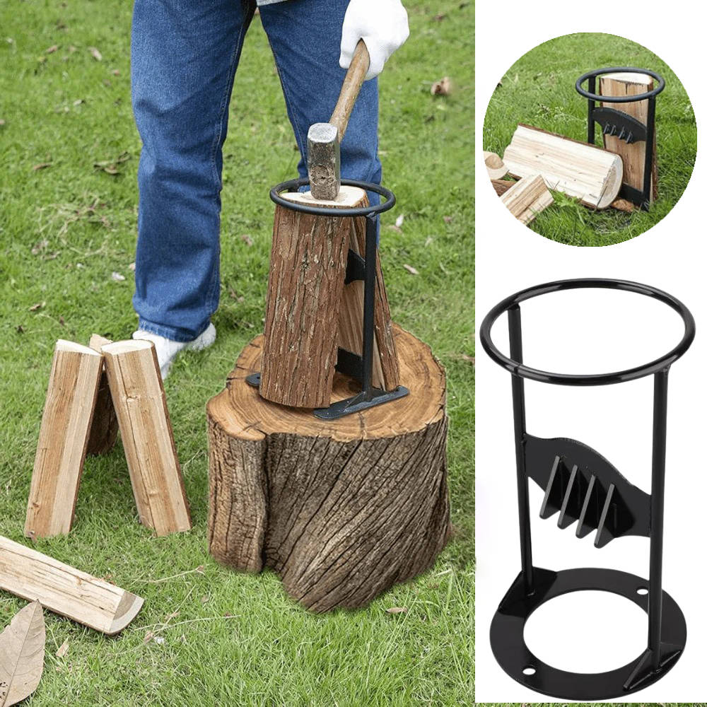 Belro firewood splitter in use, showing sturdy tool for splitting logs, part of Tools & Hardware collection.