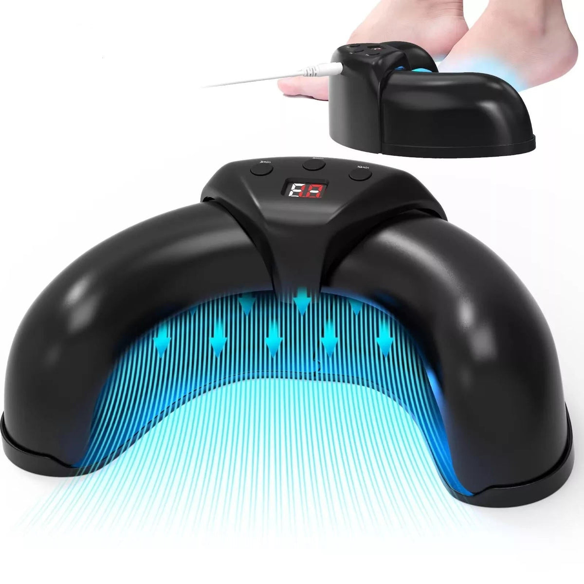Belro nail fungus laser device with LED light for fungal treatment, compact electronic tool for at-home skin care.