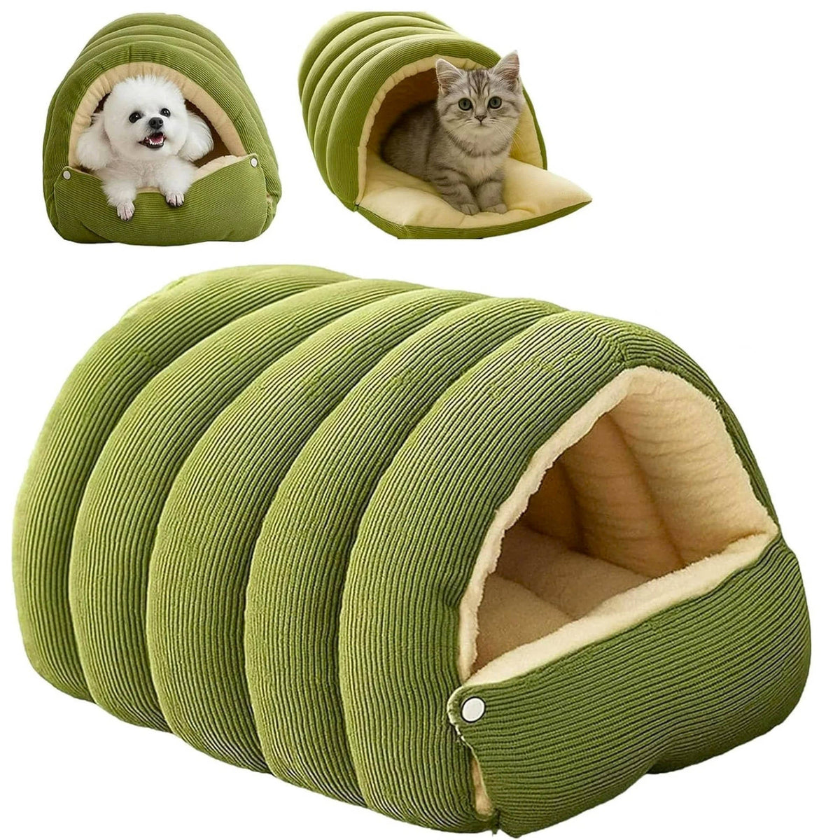 Belro washable winter closed-off cat bed with removable cover, cozy and insulated for warmth and comfort.