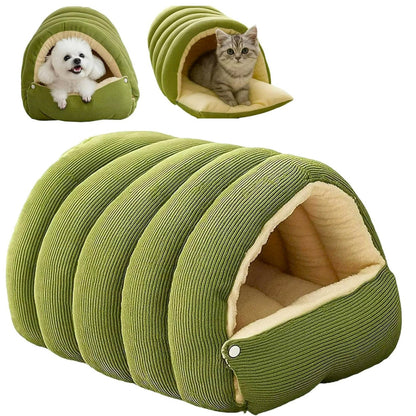 Belro washable winter closed-off cat bed with removable cover, cozy and insulated for warmth and comfort.