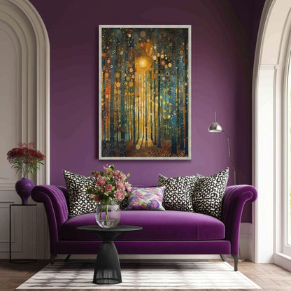 Gustav Klimt Forest Path Canvas, Abstract Tree Art