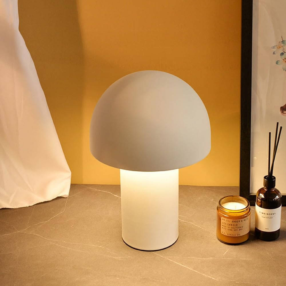 Wireless modern table lamp by Belro with sleek design, suitable for outdoor home and garden lighting, shown on a table.