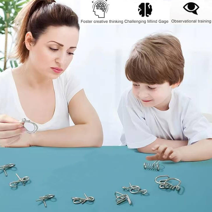 Belro metal puzzle toy with intricate interconnected pieces, designed for challenging problem-solving and entertainment.