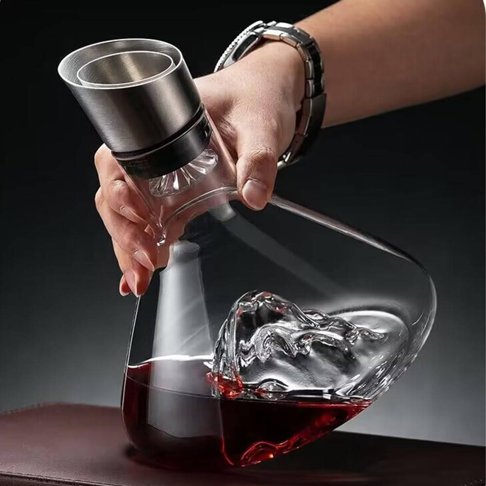 Belro crystal glass wine decanter and aerator carafe for elegant wine serving in kitchen and dining settings.