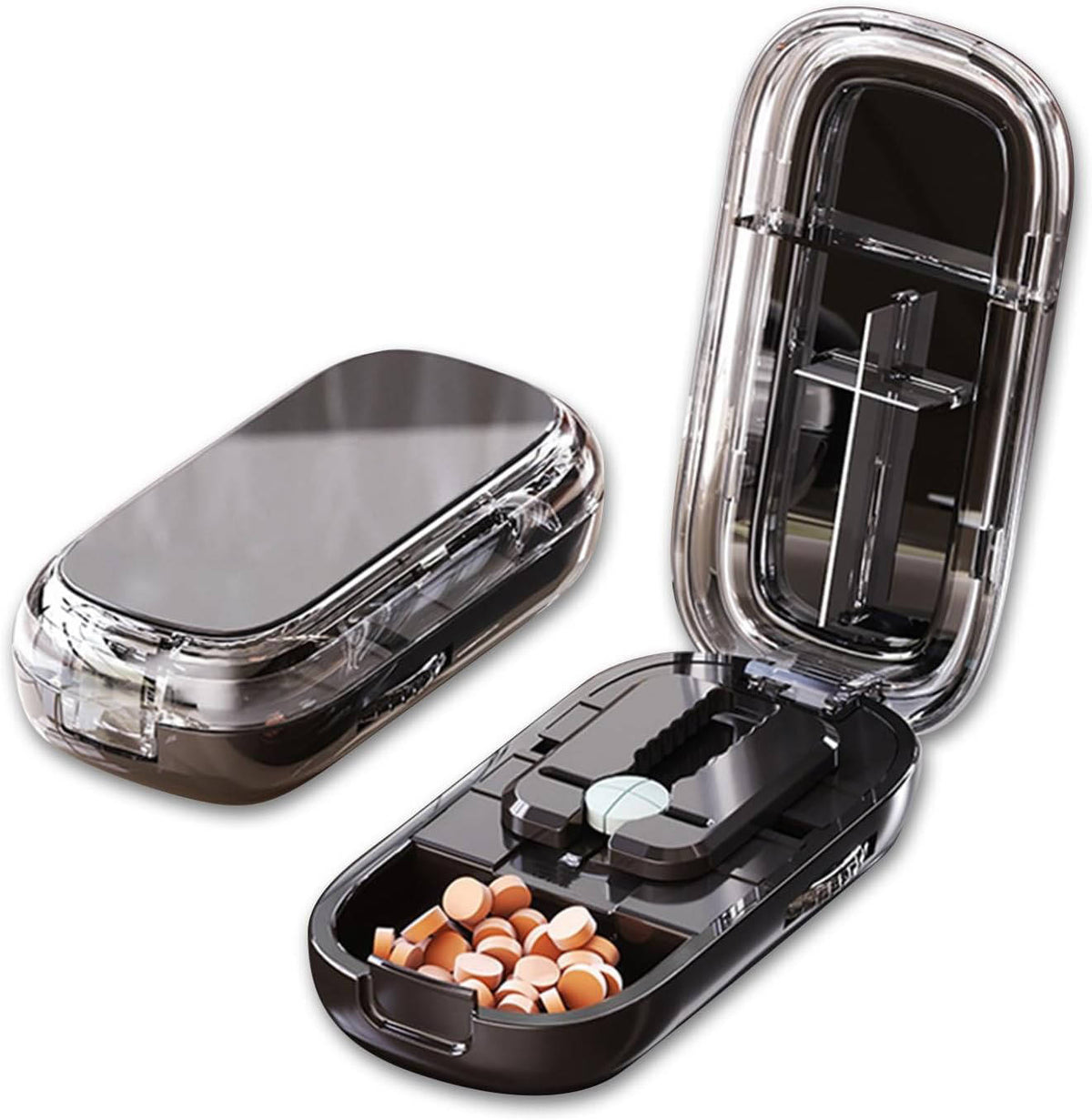 Belro portable pills cutter for health and beauty, compact device with stainless steel blade for easy pill splitting.