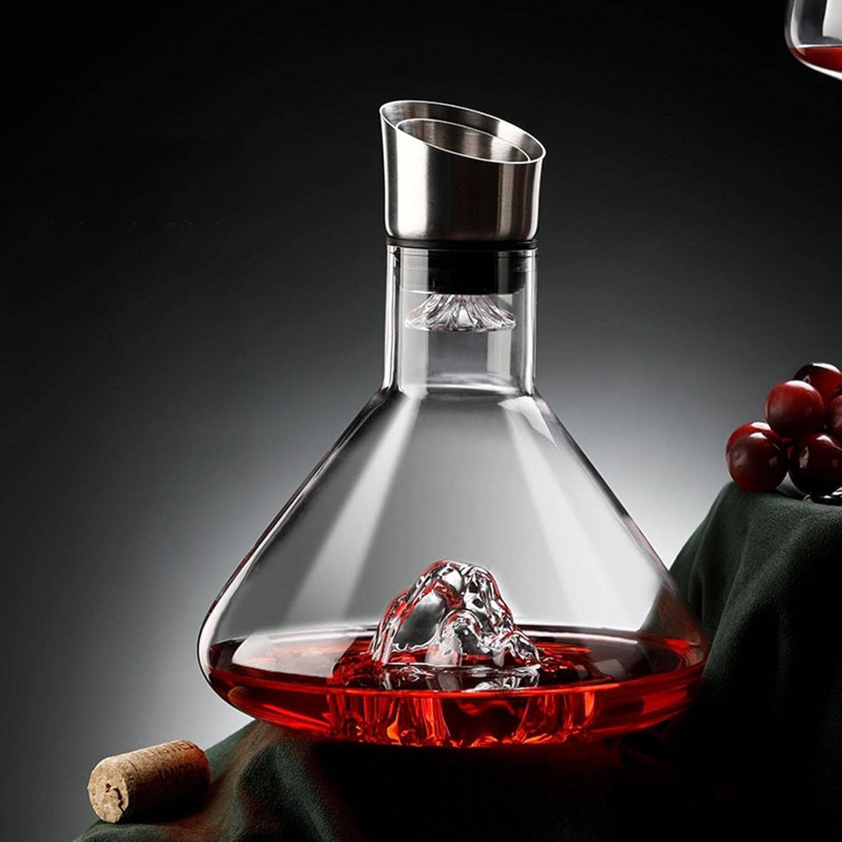 Belro crystal glass wine decanter and aerator carafe for elegant wine serving and aeration in home and kitchen settings
