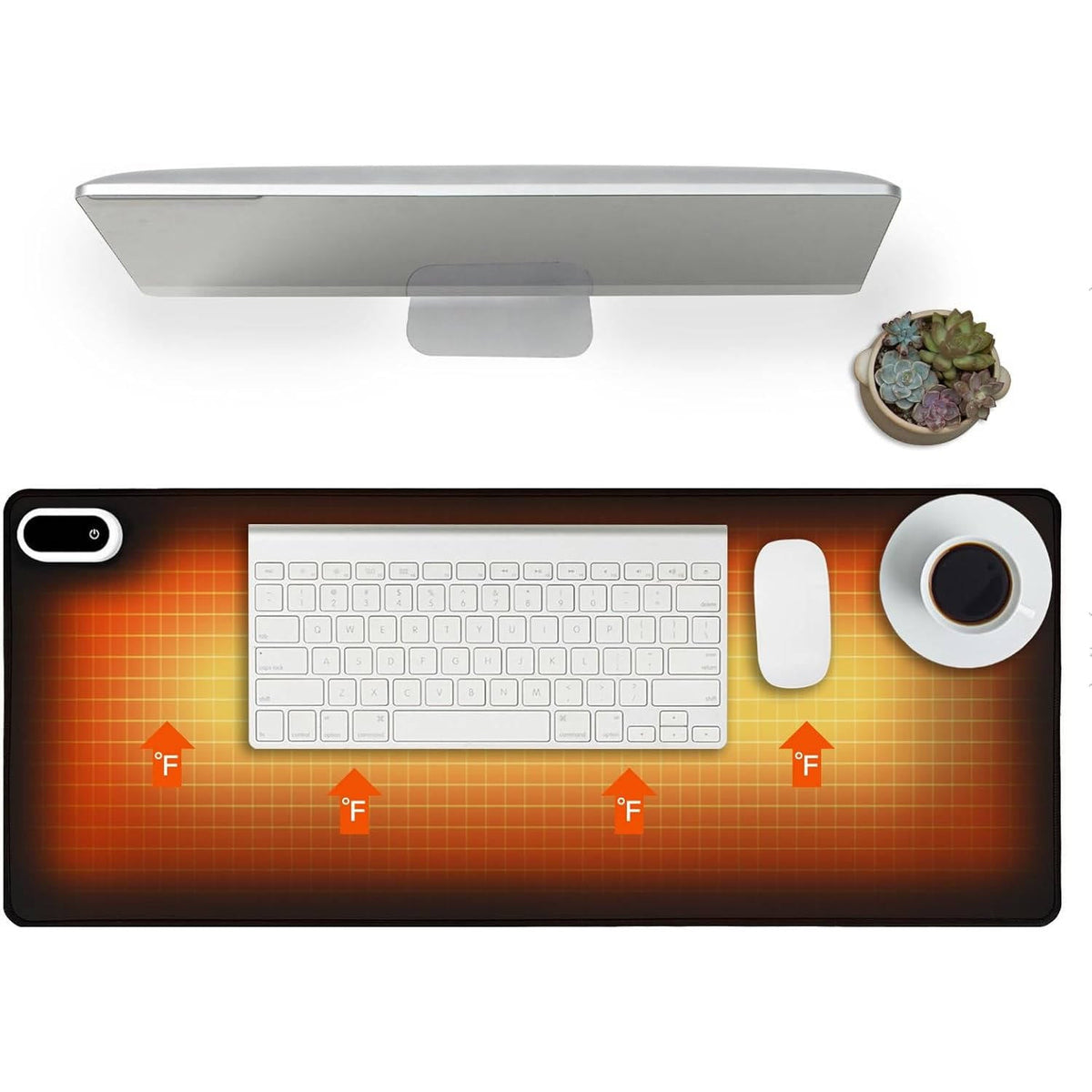 Belro heated desk and mouse pad with control switch, designed for pain relief and comfort during work or gaming sessions.