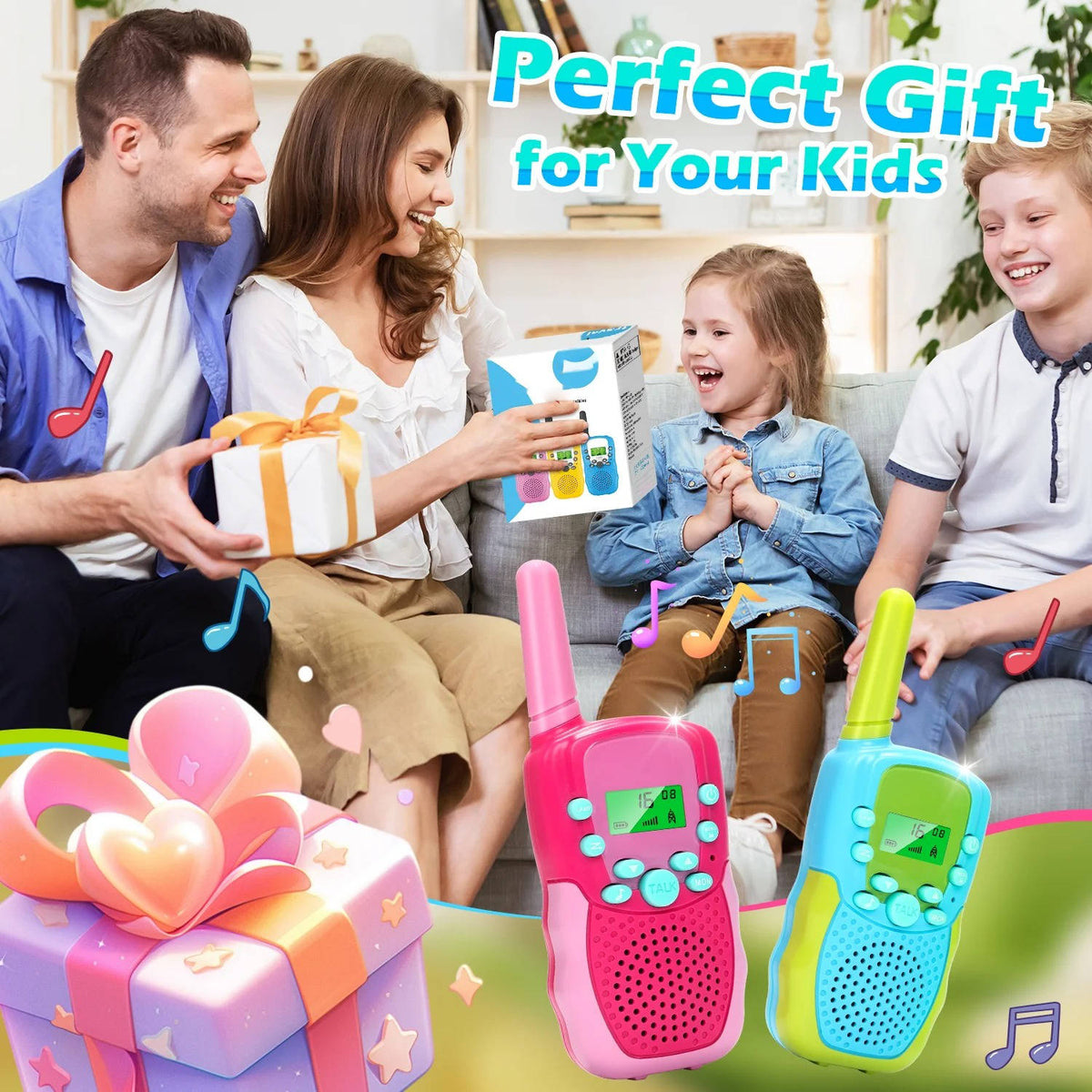 Belro Kids Walkie Talkies 3-piece set for kids, featuring colorful handheld communication devices perfect for outdoor play.