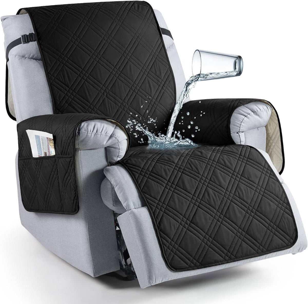 Belro waterproof recliner chair cover in a living room setting, designed to protect sofas from spills and stains.