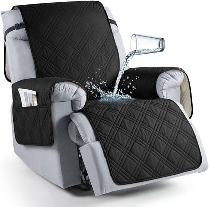 Belro waterproof recliner chair cover in a living room setting, designed to protect sofas from spills and stains.
