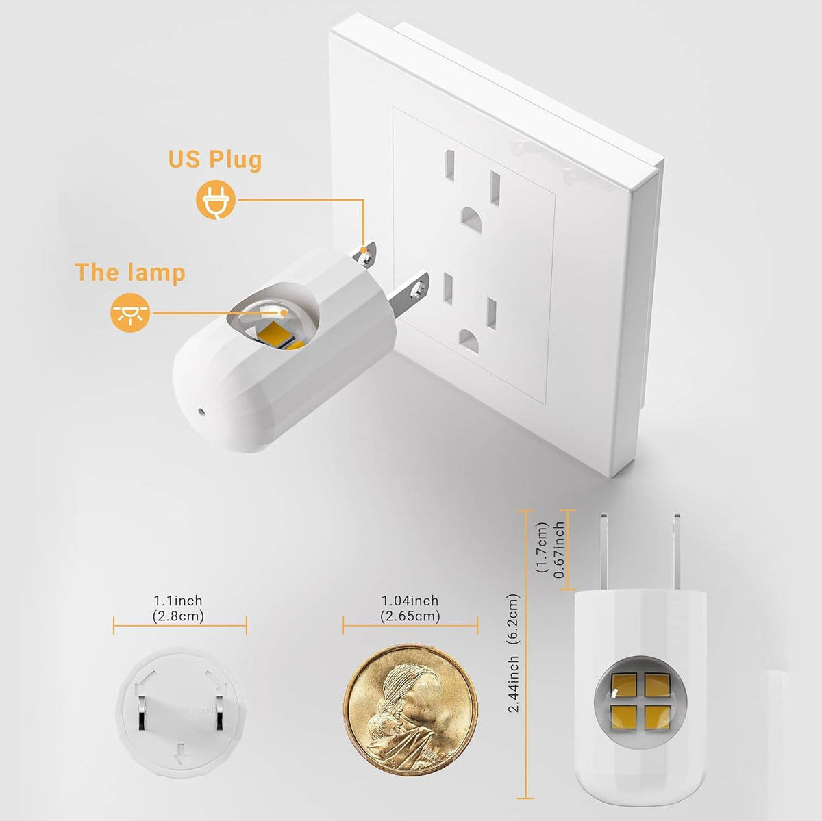 Belro wall socket light mounted on wall, showcasing sleek electronic design with LED indicator and multiple outlet ports.