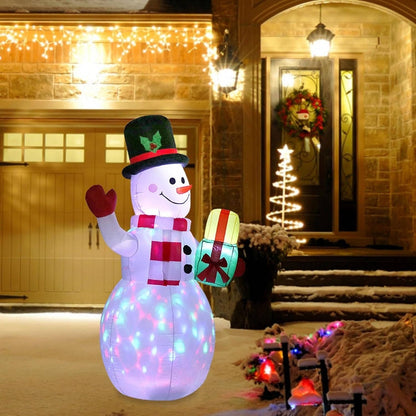 Belro outdoor inflatable snowman Christmas decoration with LED lights for festive home and garden holiday decor.