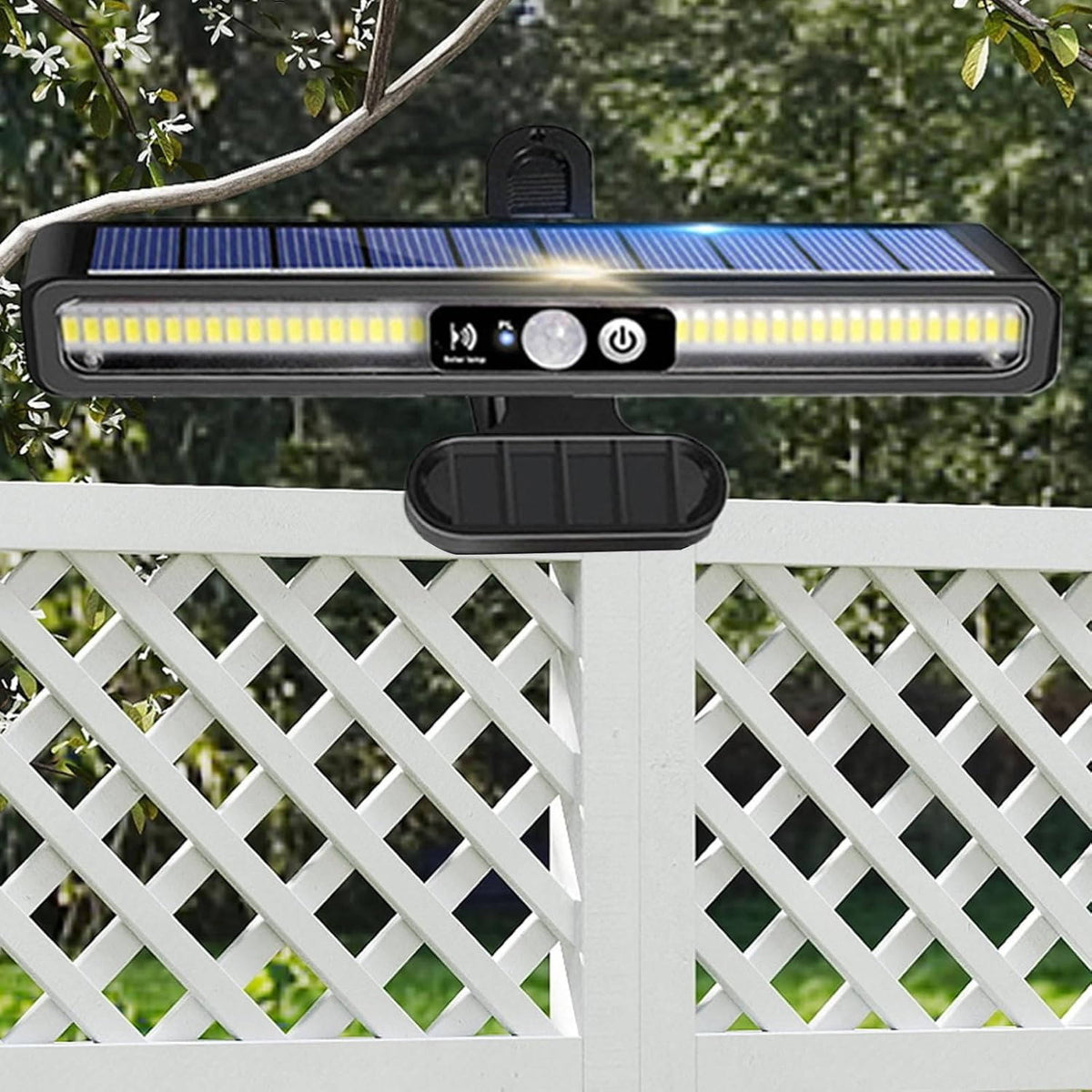 Belro 2-pack portable solar fence lights with LED bulbs, ideal for outdoor garden and home fencing illumination.