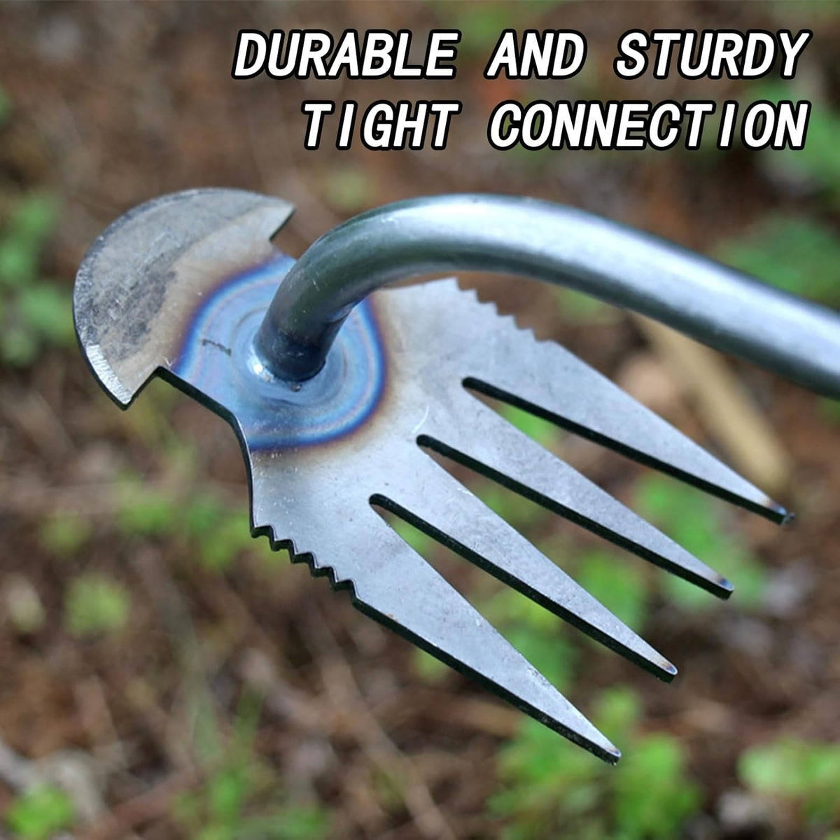 Belro weed tool remover for men, clothing accessory showing the tool in a natural setting, highlighting its design and functionality.