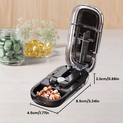 Belro portable pills cutter for health and beauty, compact design with sharp blades for easy pill splitting.