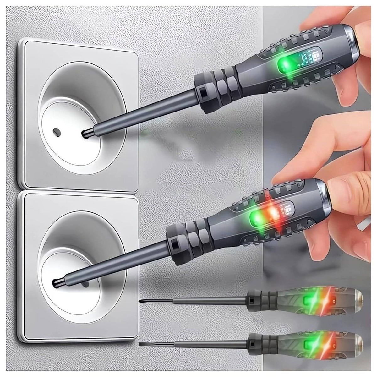 Belro non-contact electrical test screwdriver used for electronics testing, featuring a sleek design and safety tip.