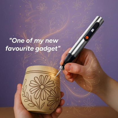 Belro engraving pen for men clothing, shown with a sleek design suitable for personalized fabric engraving and detailing.