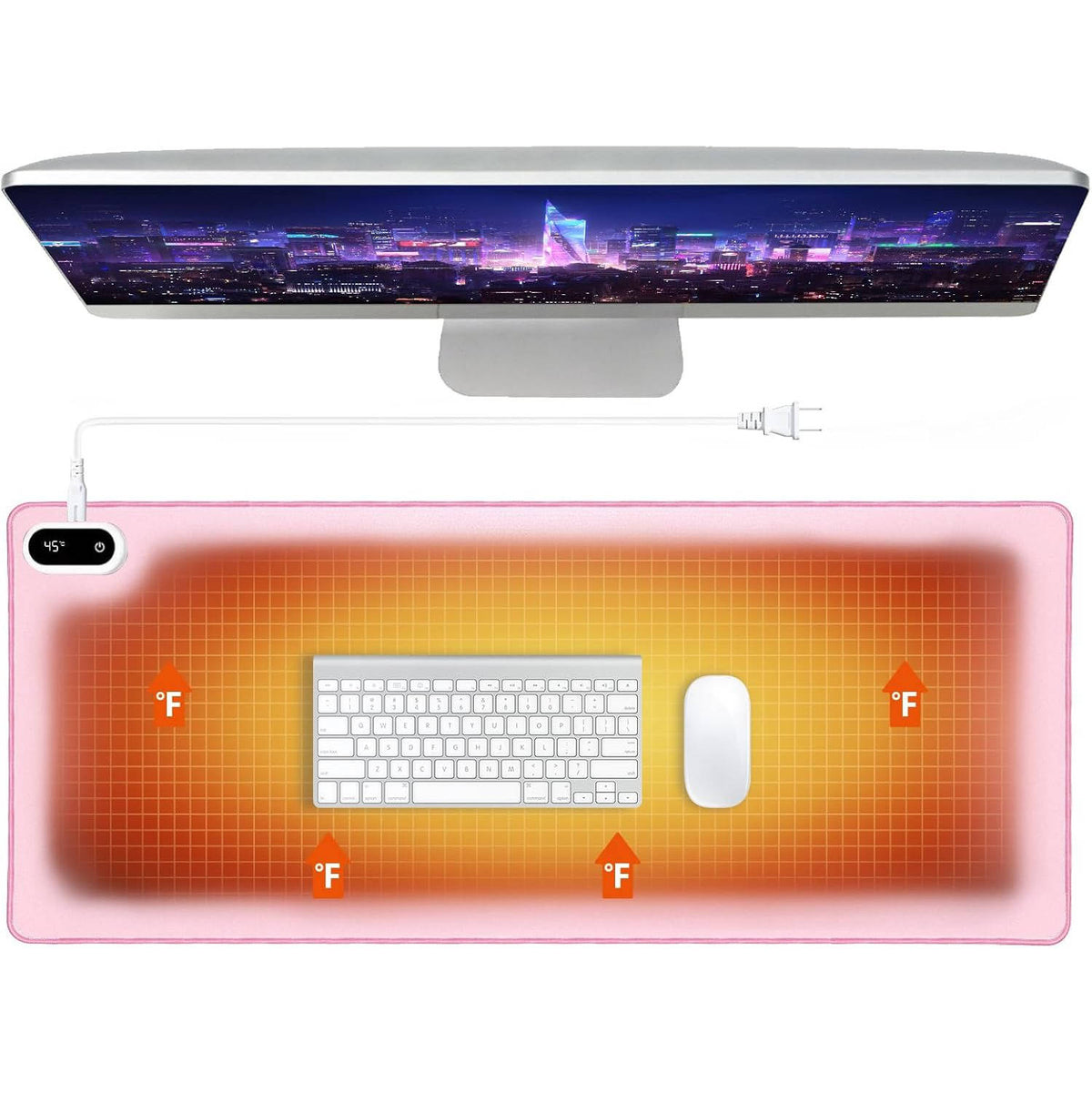 Belro heated desk and mouse pad for pain relief, showing the soft, warm surface designed for ergonomic comfort and health support.