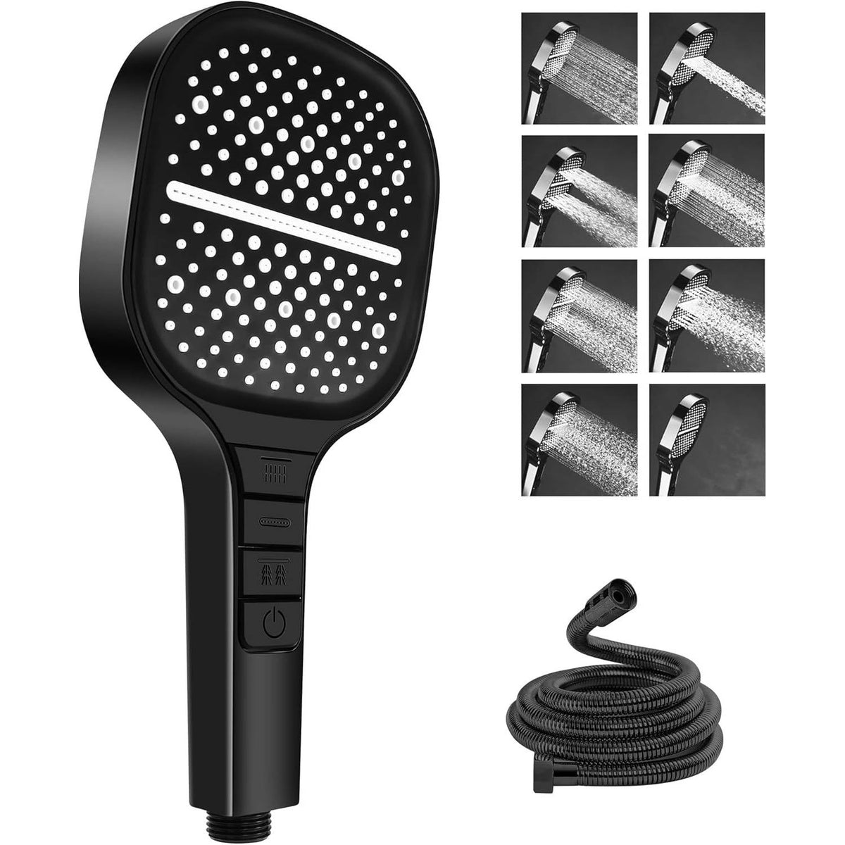 Belro high pressure shower head with multiple spray settings, chrome finish, and durable hardware for a powerful shower experience.