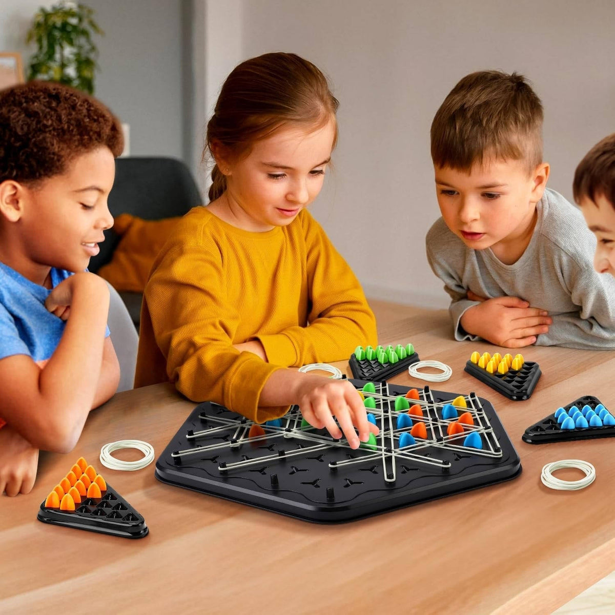 Belro strategy board game for kids and family, educational puzzle game with colorful game pieces and game board.