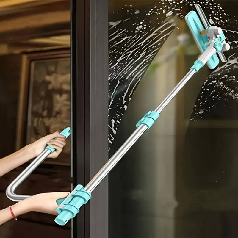 Belro long handle window cleaner brush with extendable pole for outdoor home cleaning, suitable for washing windows and glass surfaces.