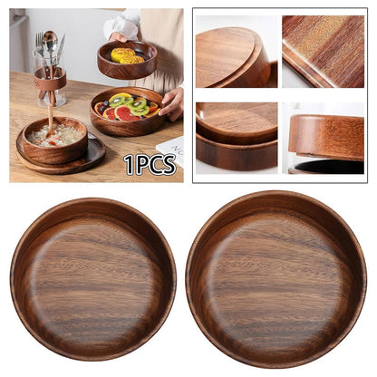 Belro wood bowls for food, natural wooden kitchen bowls for serving and dining, rustic home and garden kitchen accessory