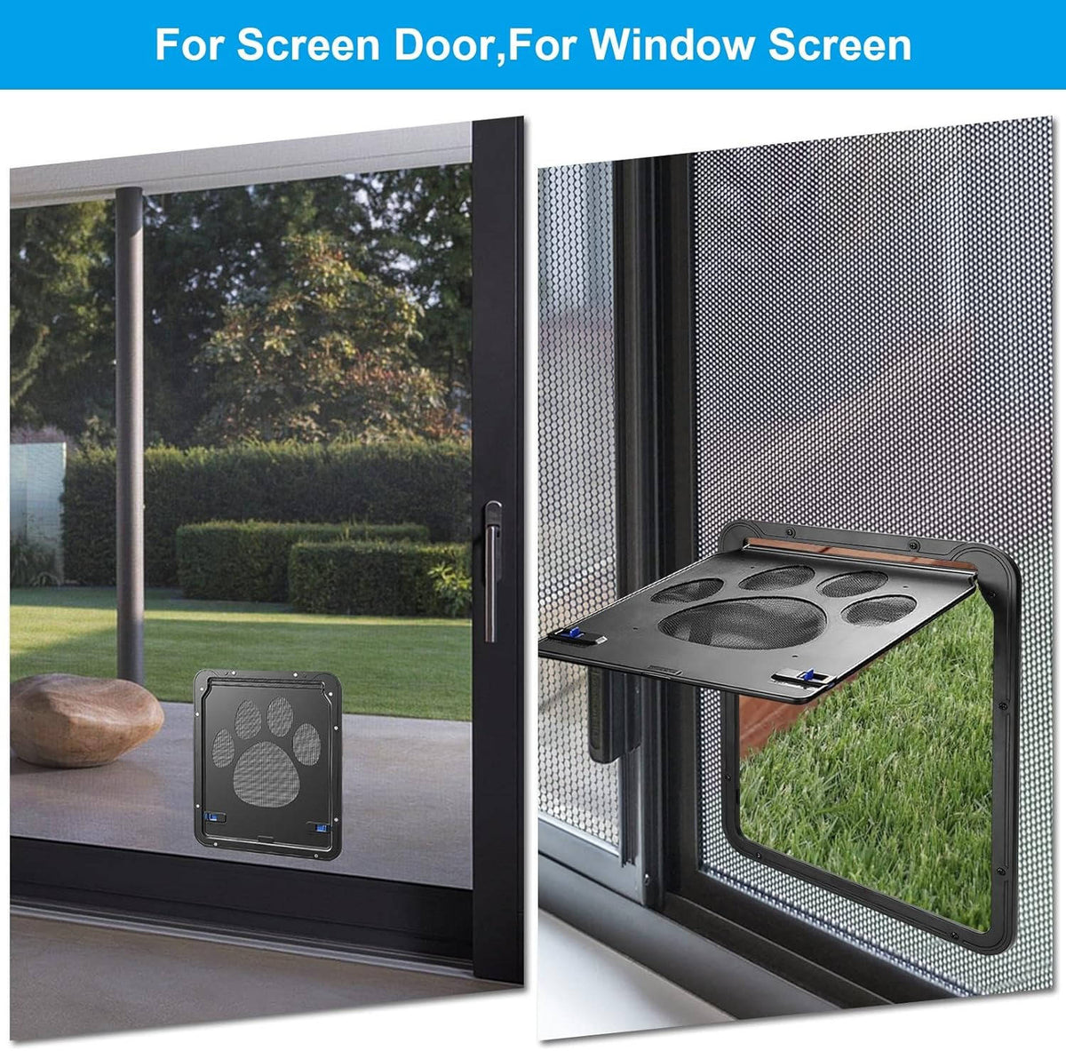Belro pet screen door for dogs and cats, easy-to-install pet supplies for convenient pet access and ventilation.