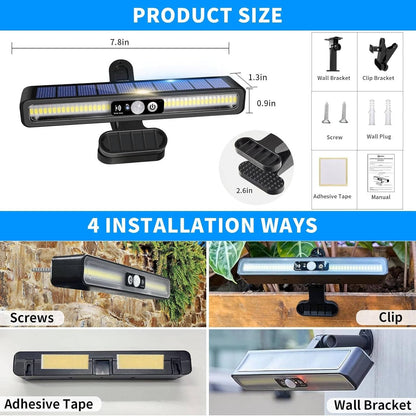 Belro 2-pack portable solar fence lights for outdoor home and garden, featuring sleek design and energy-efficient solar panels.
