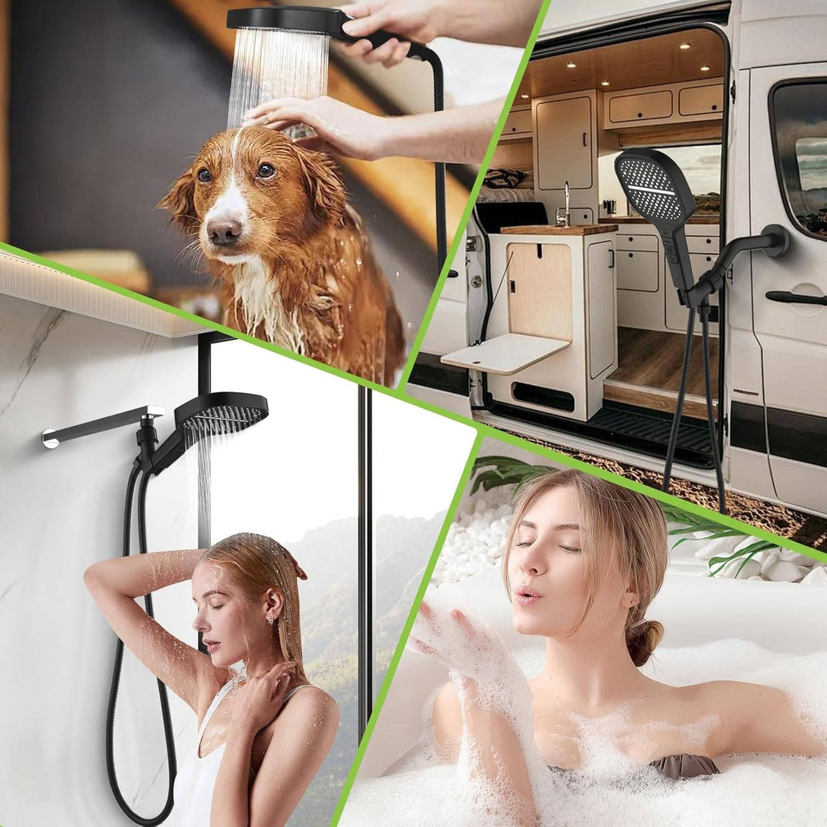 Belro high pressure shower head attached to a bathroom shower arm, showcasing a sleek chrome finish and multiple spray settings.