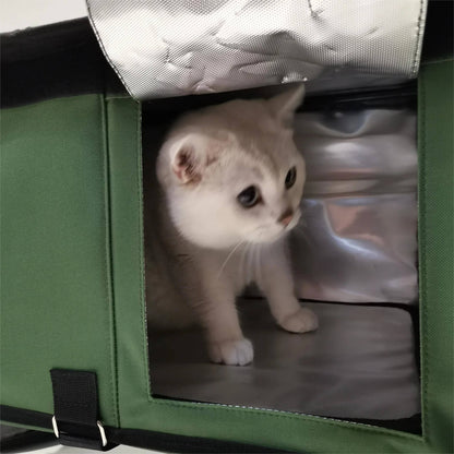 Belro heated outdoor cat house for winter, weatherproof with insulated walls and cozy entryway, designed for outdoor feline comfort.