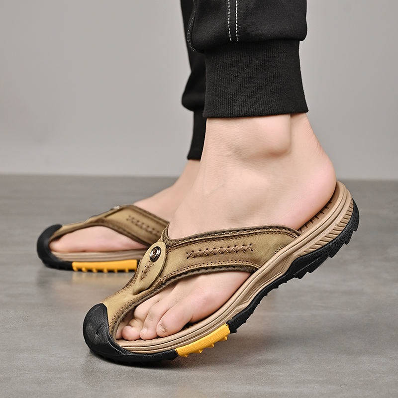 Belro men's water-resistant and lightweight toe flip flops with cushioned straps, ideal for casual wear and beach outings.