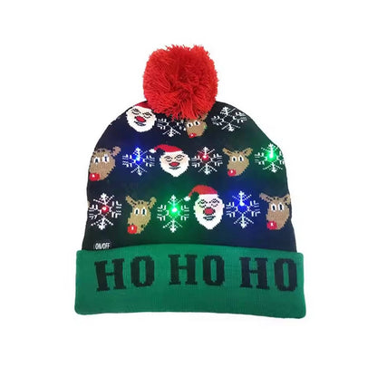 Belro men's light-up Christmas hat with festive design, featuring bright LED lights for holiday celebrations.