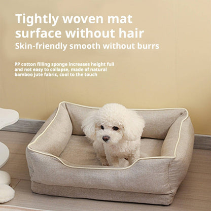 Belro orthopedic anti-slip car dog bed on back seat, providing comfort and safety for pets during travel.