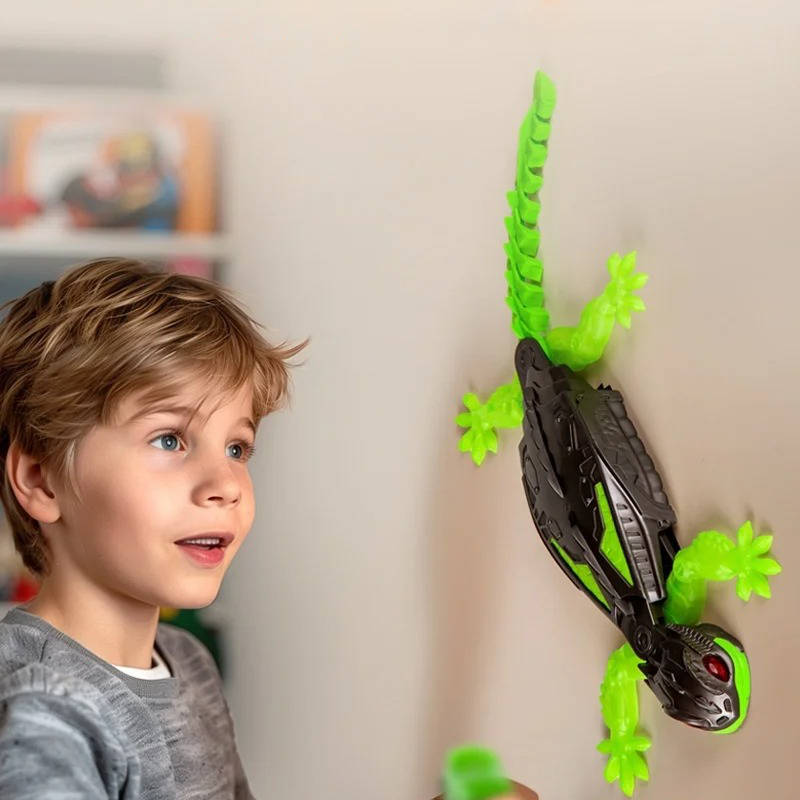 Belro RC Toys Wall Crawler climbing on a smooth surface, showcasing its remote-controlled design and compact size.