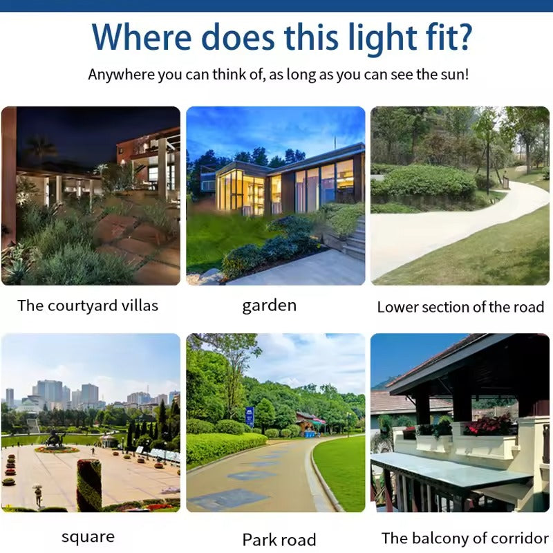 Belro LED outdoor solar light installed in a garden, providing eco-friendly illumination for outdoor home and garden spaces.