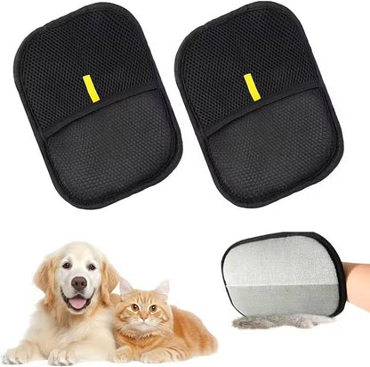Belro pet hair remover gloves in a 2-set, soft and flexible accessories for grooming and cleaning pet hair from surfaces.
