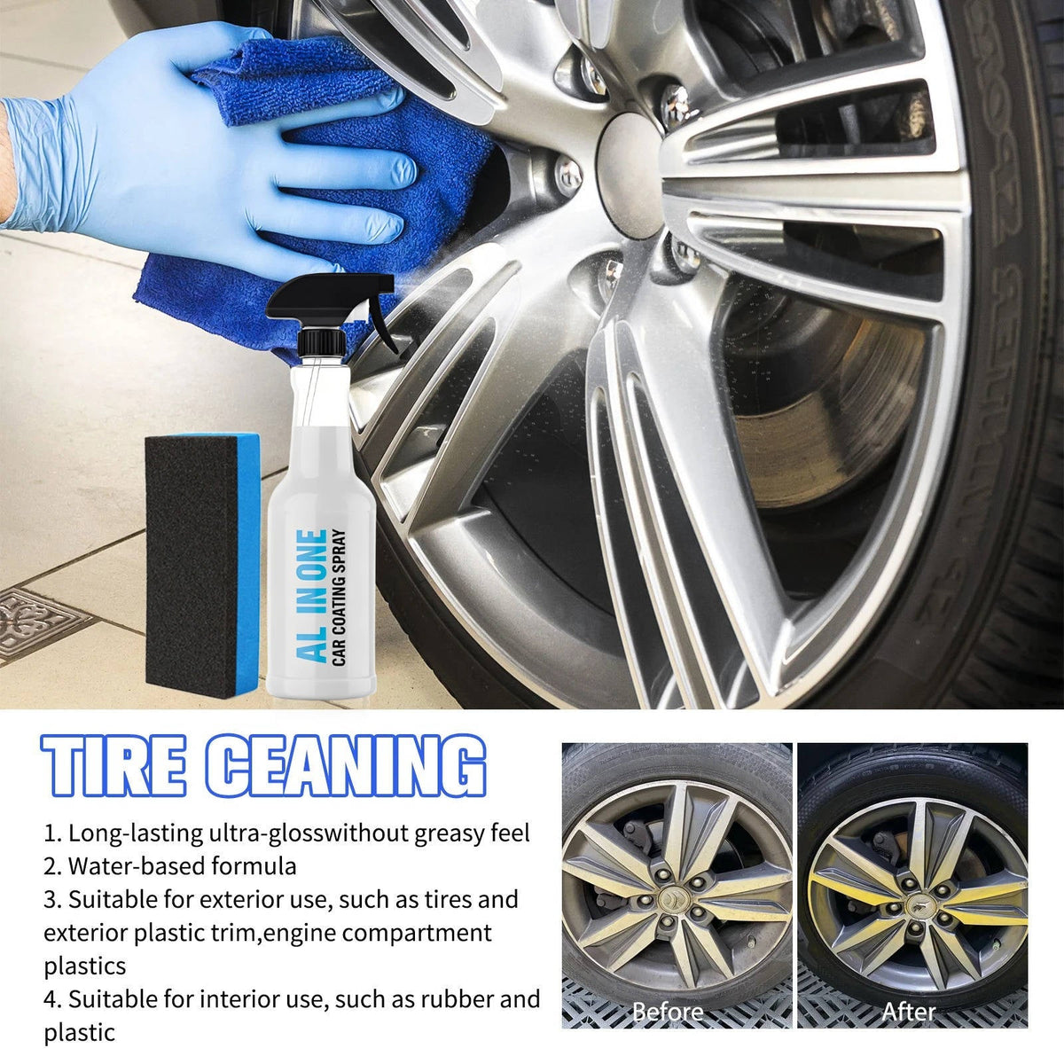 Belro All in One Car Coating Spray for home and garden decor, showing the spray bottle with a sleek design and label.