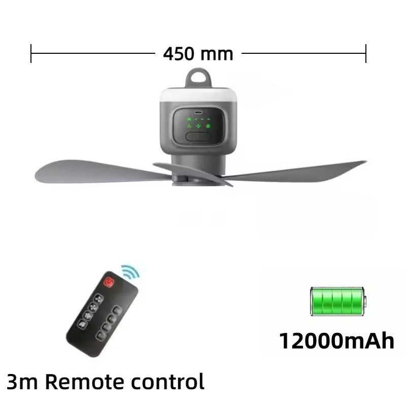 Belro portable wireless ceiling fan for outdoor use, compact and lightweight for home and garden outdoor spaces.