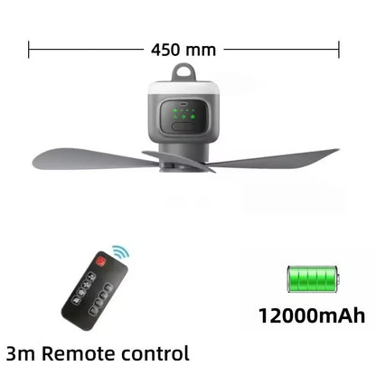 Belro portable wireless ceiling fan for outdoor use, compact and lightweight for home and garden outdoor spaces.