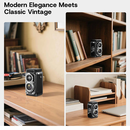 Belro vintage digital camera showing retro design with lens and buttons, placed on a neutral background.