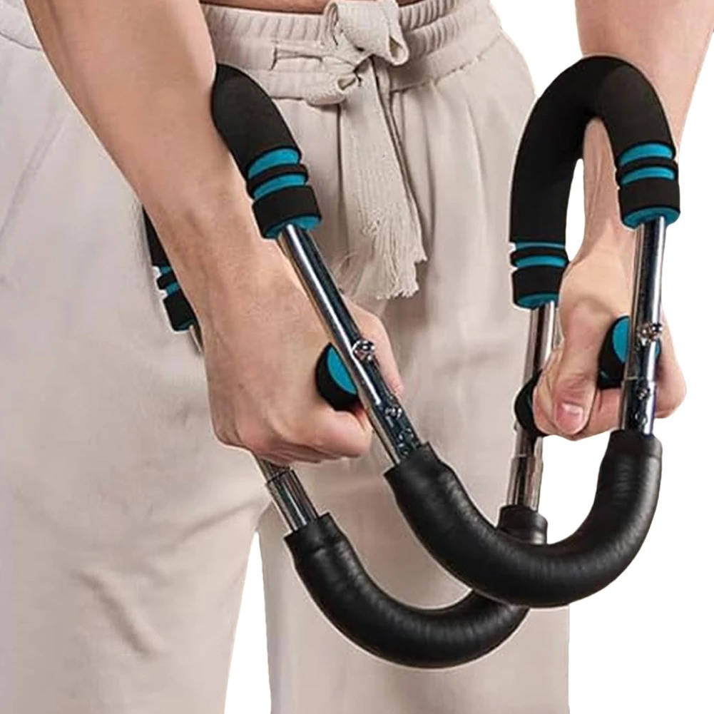 Belro arm trainer home machine with chest expander for men, showing the compact exercise equipment and resistance bands.