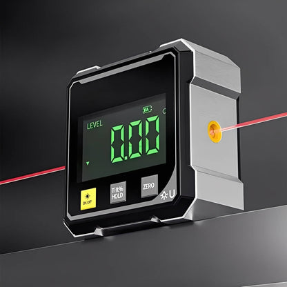Belro digital angle gauge with laser, handheld measuring tool for precise angle and alignment measurements.