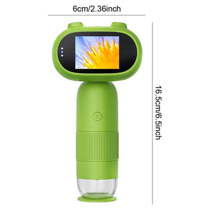 Belro Kids Handheld Microscope for kids, compact electronic microscope with adjustable focus and built-in LED light for detailed viewing.