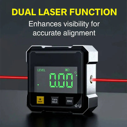 Belro digital angle gauge with laser for precise measuring, featuring a compact handheld design in a tools and hardware setting.