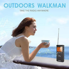 Belro portable pocket AM/FM radio with digital display and antenna, compact electronic audio device for on-the-go listening