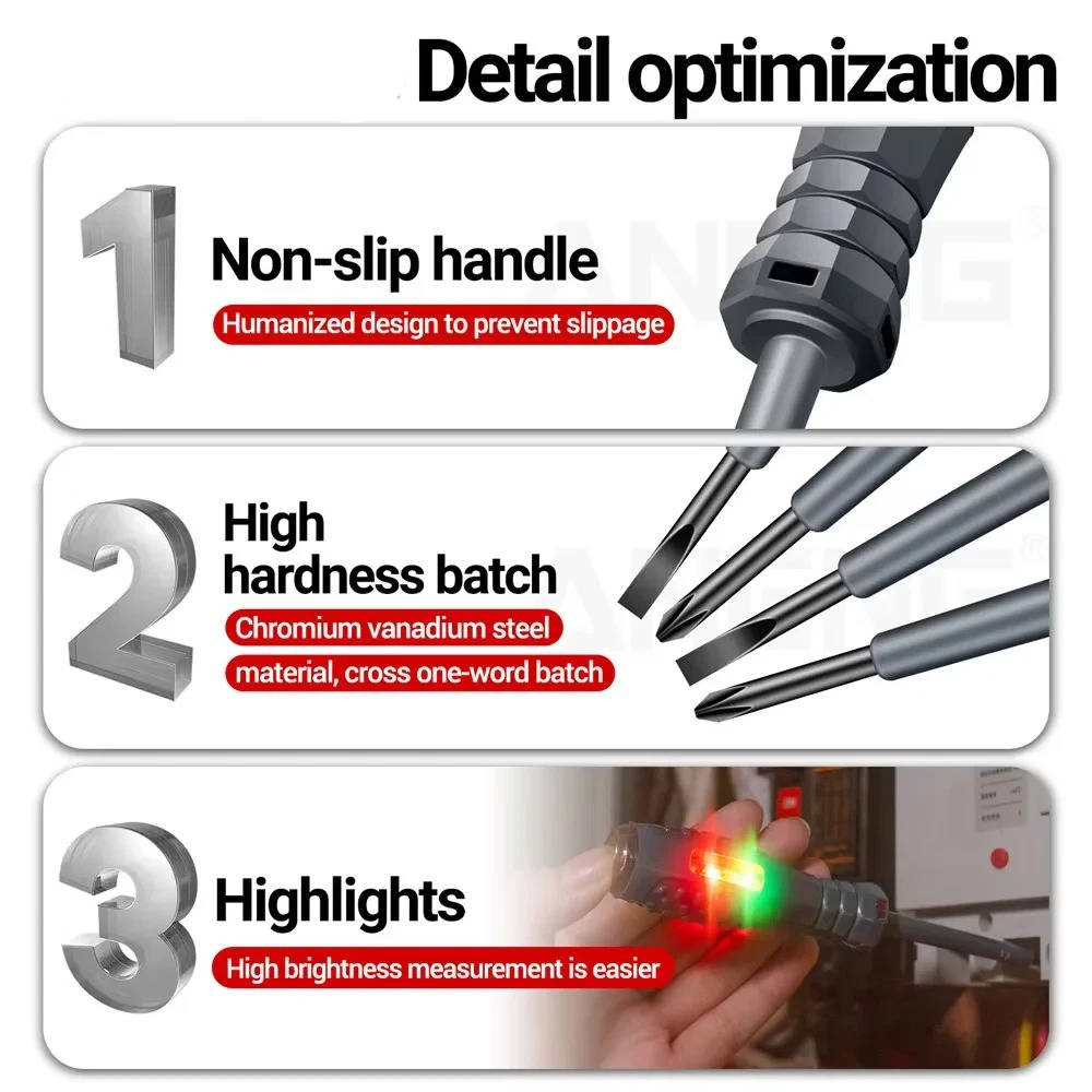 Belro non-contact electrical test screwdriver for electronics testing, featuring a safety sensor and ergonomic handle.